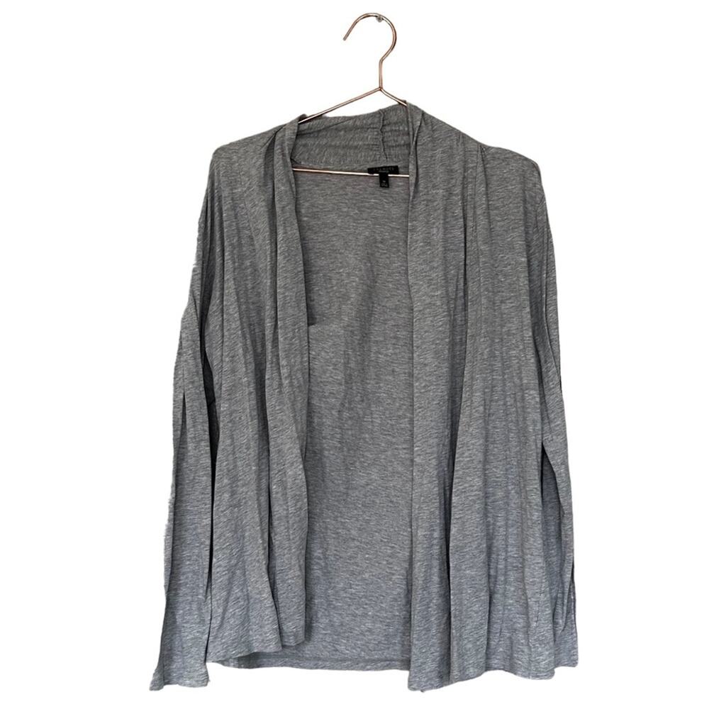 Talbots medium gray tshirt cardigan